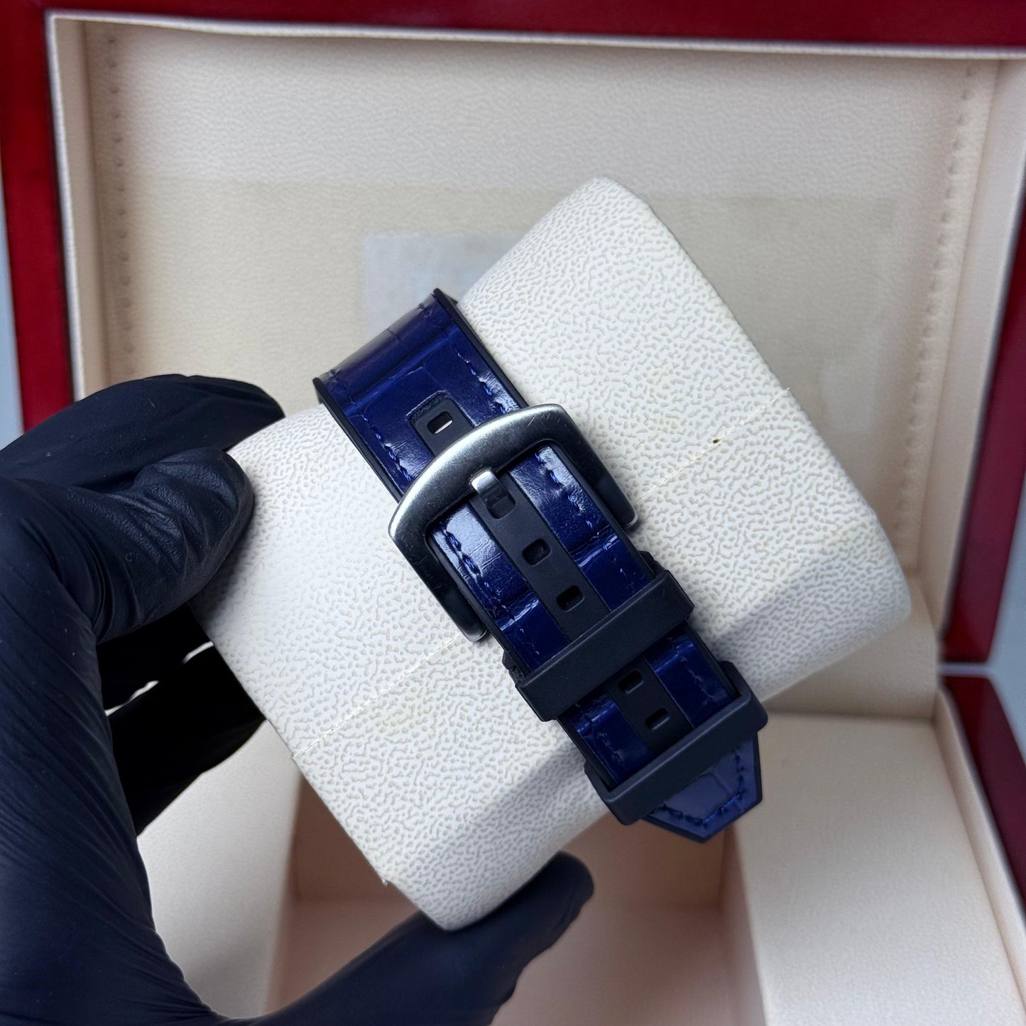 FM Blue strap with golden diamond watch