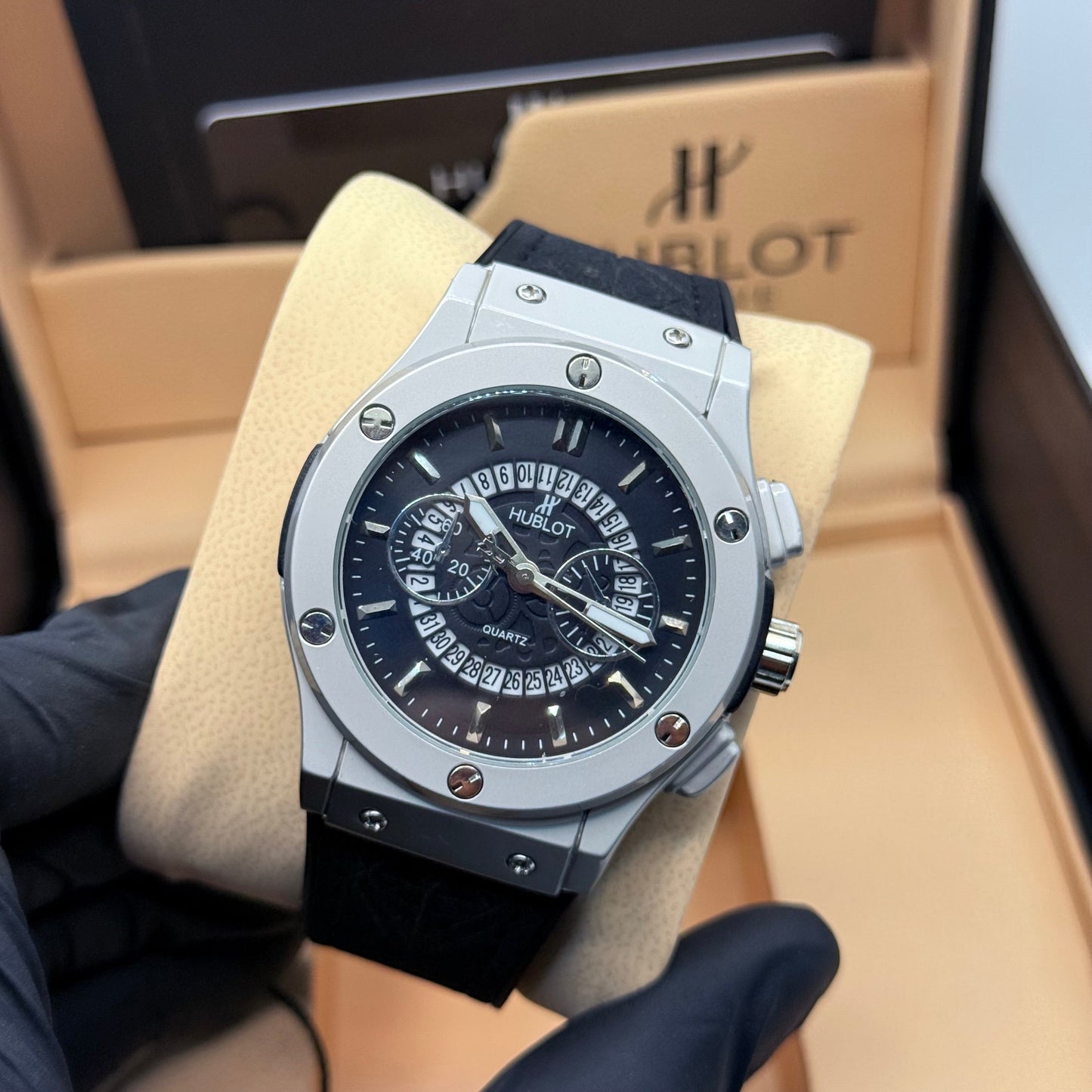 Hublot black sclton with black strap