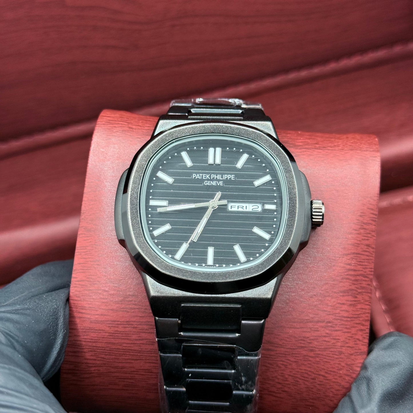 Patek phlip black with black dial with date