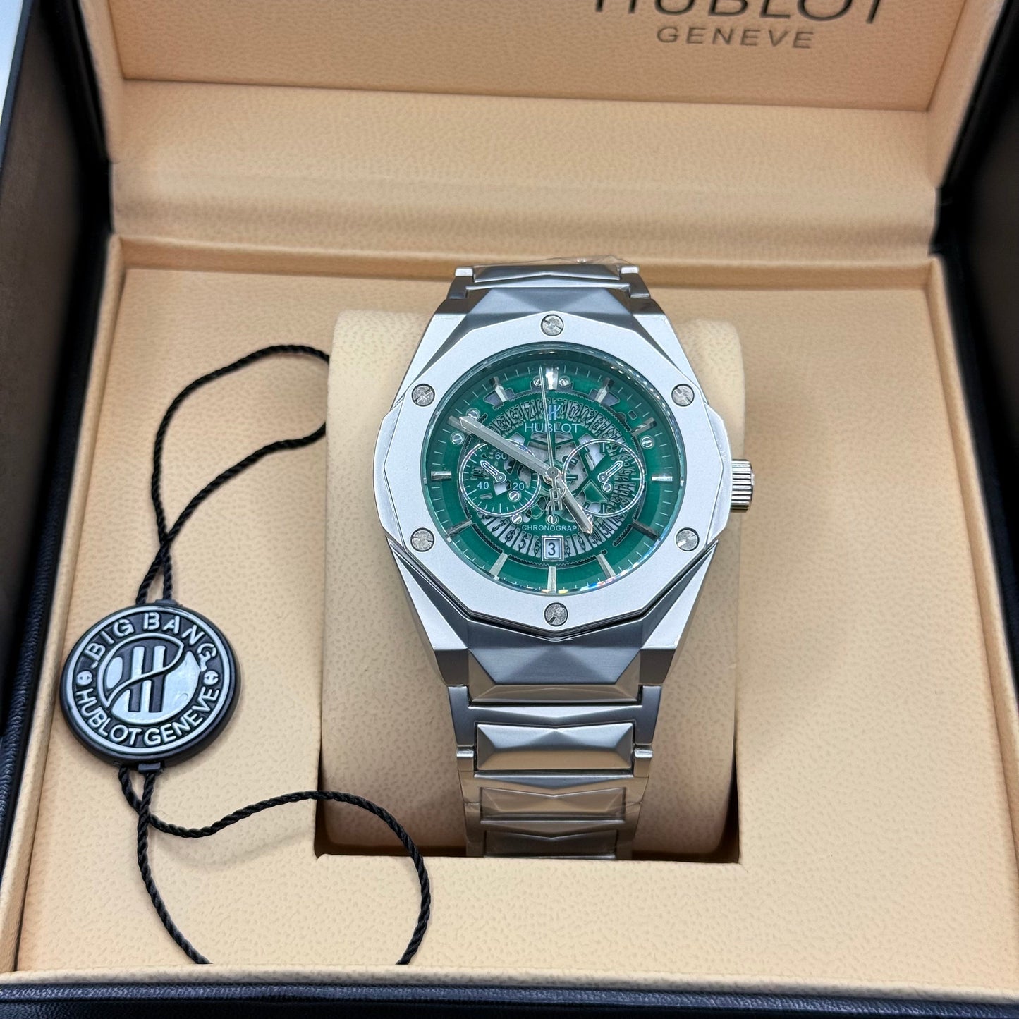 Hublot diamond cut green dial