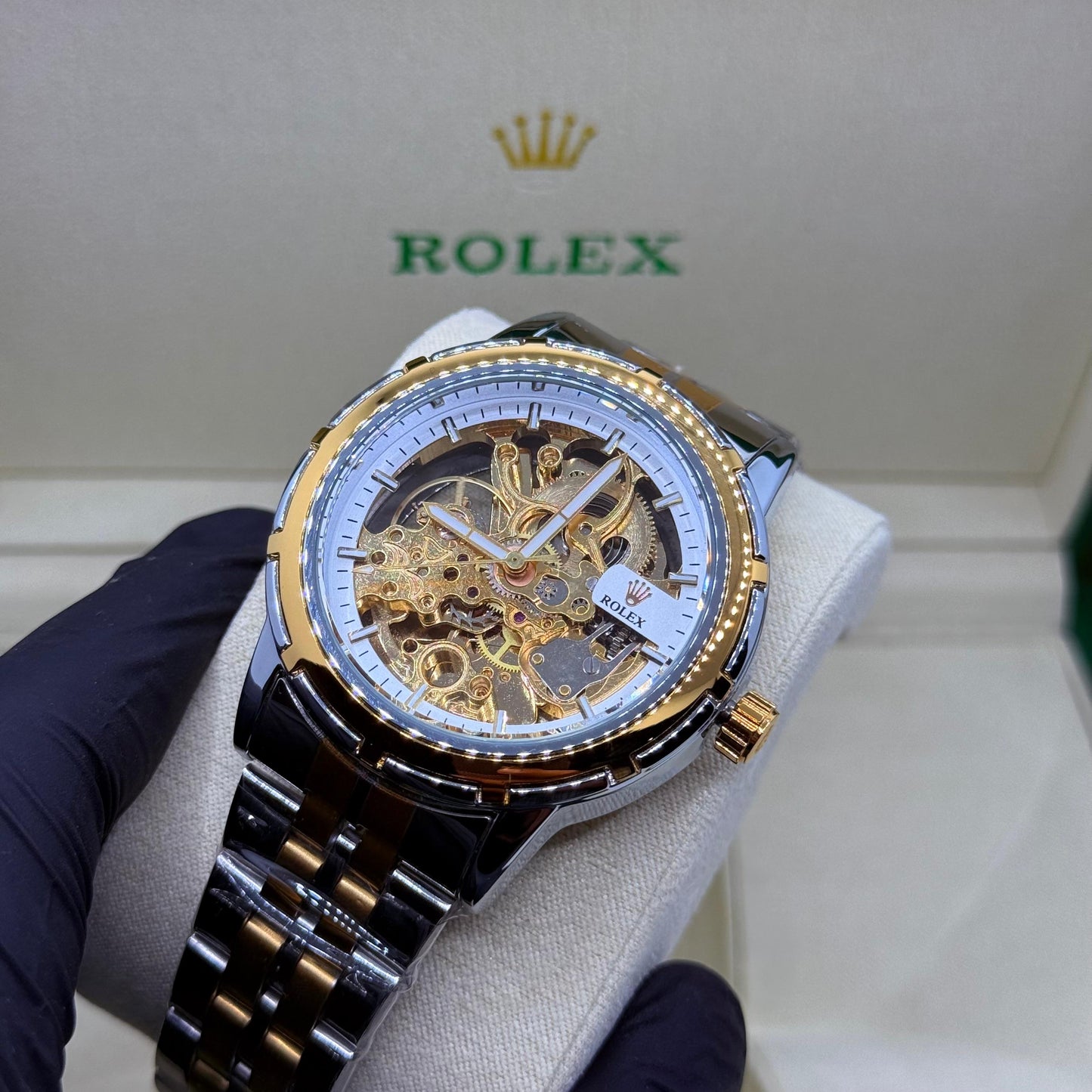 Rolex Automatic truetone with scelton golden white dial